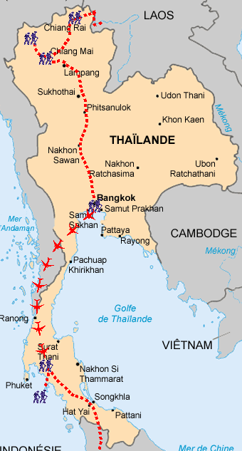 Carte Thailande