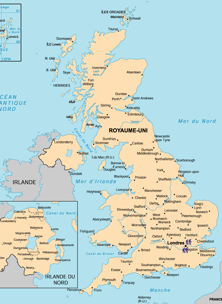 Carte Angleterre